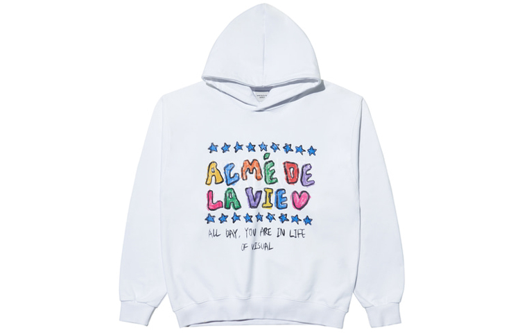 acmé de la vie/ADLV Letter Heart Print Unisex Sweatshirt White ADLV-21FW-HDACCY-WHT