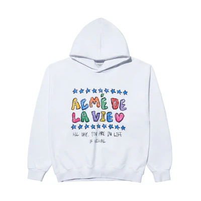 acmé de la vie/ADLV Letter Heart Print Unisex Sweatshirt White ADLV-21FW-HDACCY-WHT