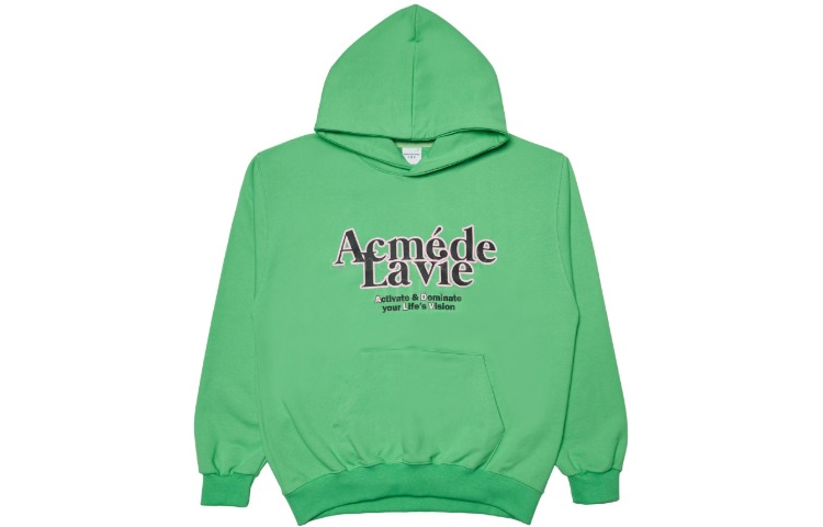 acmé de la vie ADLV Letter Logo Loose Fit Hoodie Unisex Green ADLV-21FW-HDLPNT-LGN