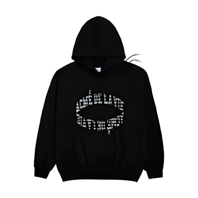 acmé de la vie ADLV Letter Print Black Hoodie Unisex Pullover ADLV-20FW-HDLGHG-BLK