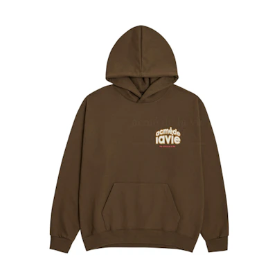 acmé de la vie ADLV Letter Print Oversized Brown Hoodie Unisex ADLV-21SS-HDLCCT-BRN