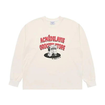 acmé de la vie ADLV Letter Print Oversized Crewneck Sweatshirt Cream Unisex ADLV-22FW-LSAACS-CRM