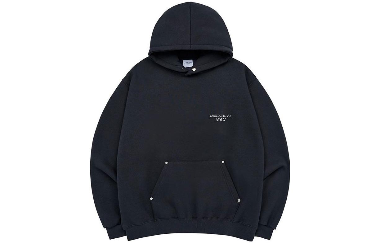 acmé de la vie ADLV Letter Print Oversized Hoodie Unisex - Charcoal Gray ADLV-23FW-HDLBRW-CHA