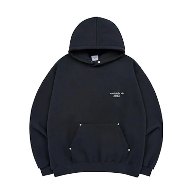 acmé de la vie ADLV Letter Print Oversized Hoodie Unisex - Charcoal Gray ADLV-23FW-HDLBRW-CHA