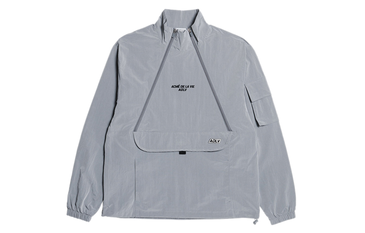 acmé de la vie ADLV Letter Print Waterproof Loose Jacket Unisex Gray ADLV-20FW-OTWVOP-GRY