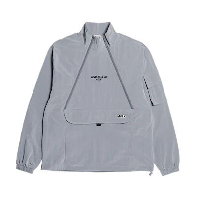 acmé de la vie ADLV Letter Print Waterproof Loose Jacket Unisex Gray ADLV-20FW-OTWVOP-GRY