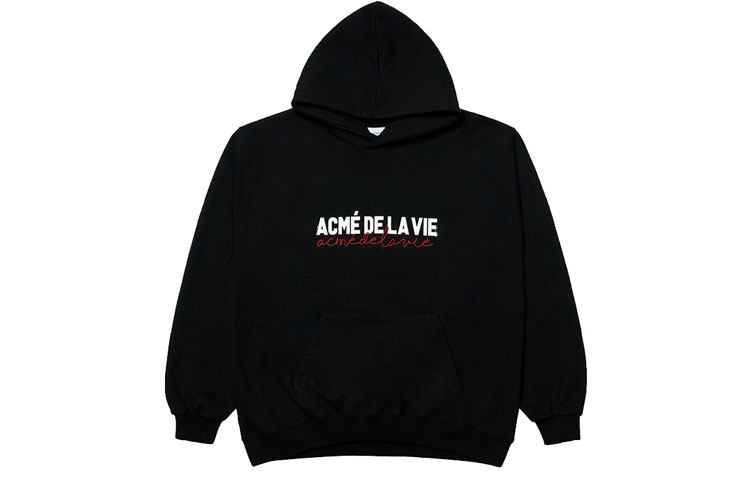 acmé de la vie ADLV Letter Printed Hoodie Black - ADLV-21FW-HDLCRS-BLK