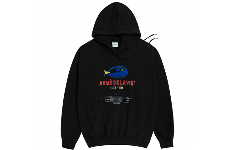acmé de la vie/ADLV Little Fish Logo Pullover Sweatshirt Unisex Black ADLV-19FW-HDBKAR-BLT