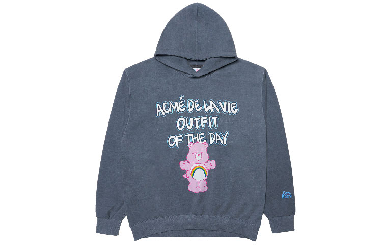 acmé de la vie ADLV Logo Basketball Bear Print Hoodie Navy Blue () ADLV-21FW-HDCBOF-WNV