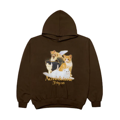 acmé de la vie ADLV Logo Cat Graphic Brown Hoodie Long Sleeve ADLV-21FW-HDAFYC-BRN