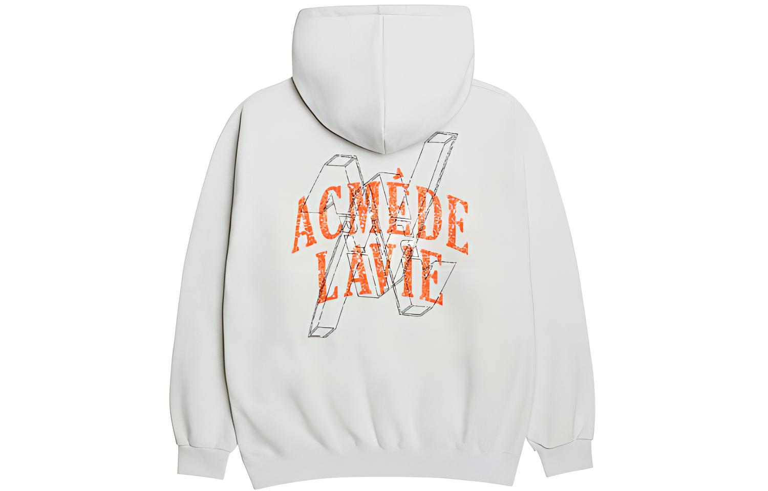 acmé de la vie ADLV Logo Cross V Print Hoodie Unisex Grey ADLV-21SS-HDLCRV-MEL