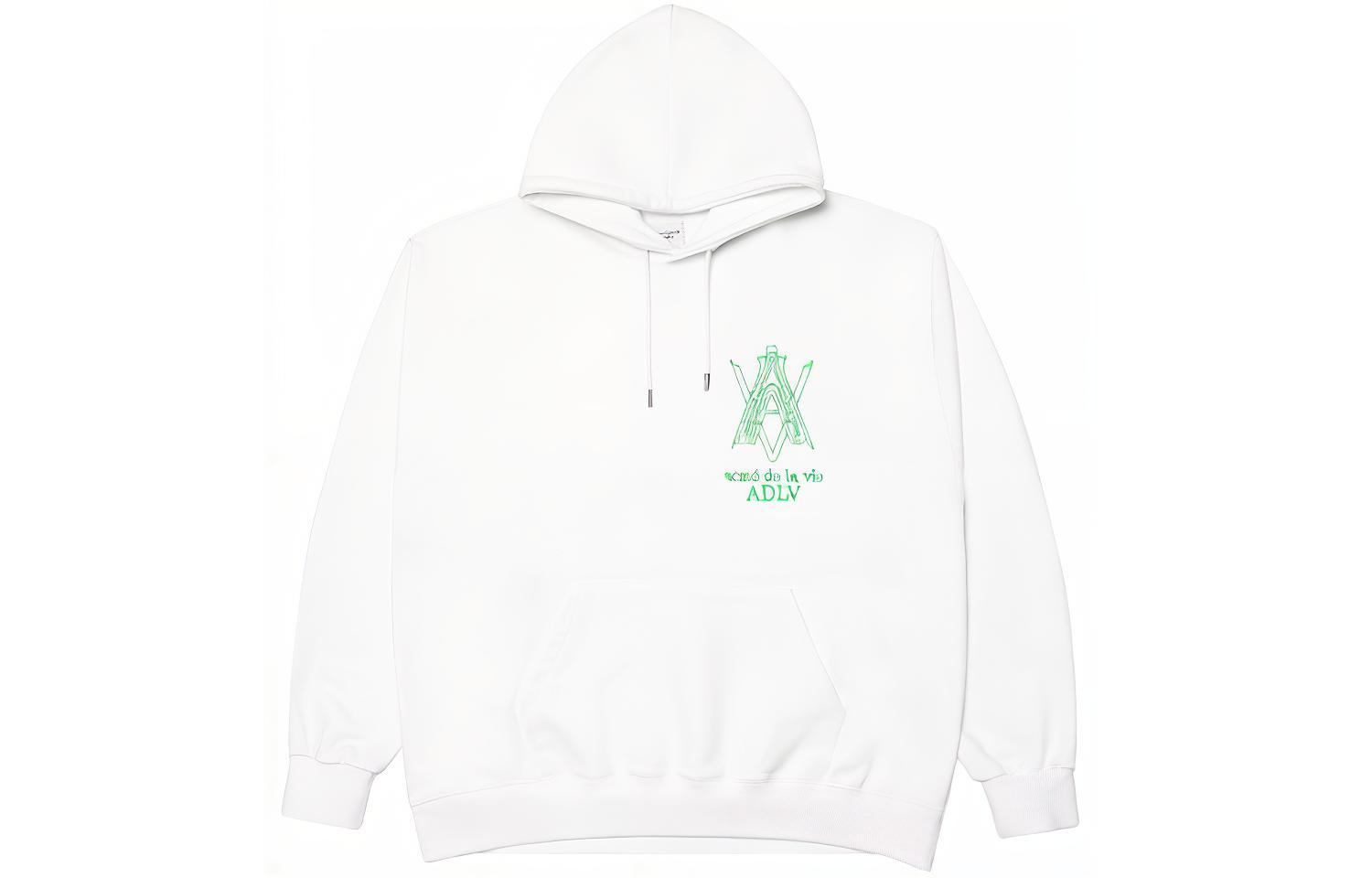 acmé de la vie ADLV Logo Embroidered Hoodie Unisex White ADLV-21FW-HDLTFE-WHT