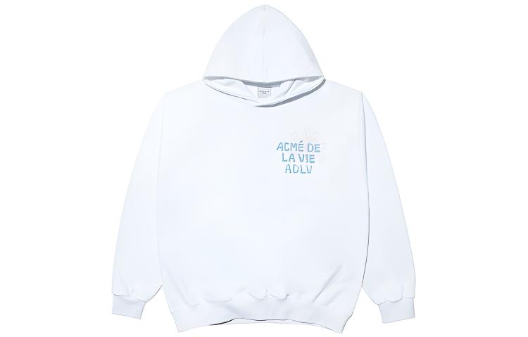 acmé de la vie ADLV Logo Floral Print Unisex Sweatshirt White ADLV-21FW-HDLFLW-WHT