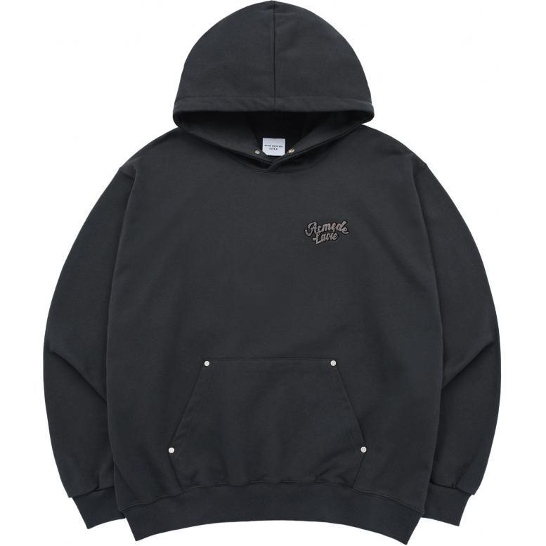 acmé de la vie ADLV Logo Hoodie Oversized Unisex Long Sleeve - Black ADLV-23FW-HDLBCR-CHA