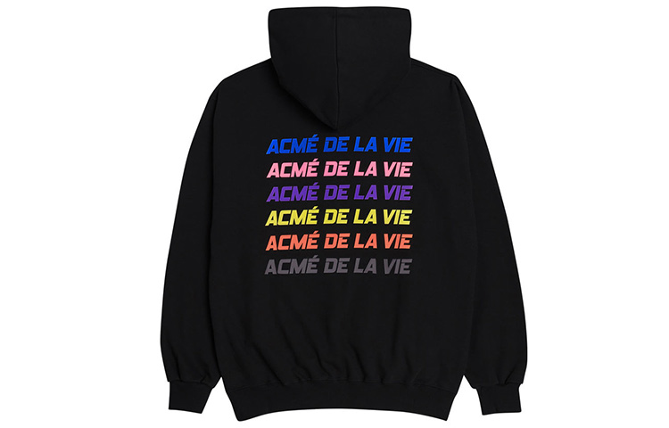 acmé de la vie ADLV Logo Hoodie Unisex Black - Oversized Fit ADLV-20FW-HDLGTC-BLK