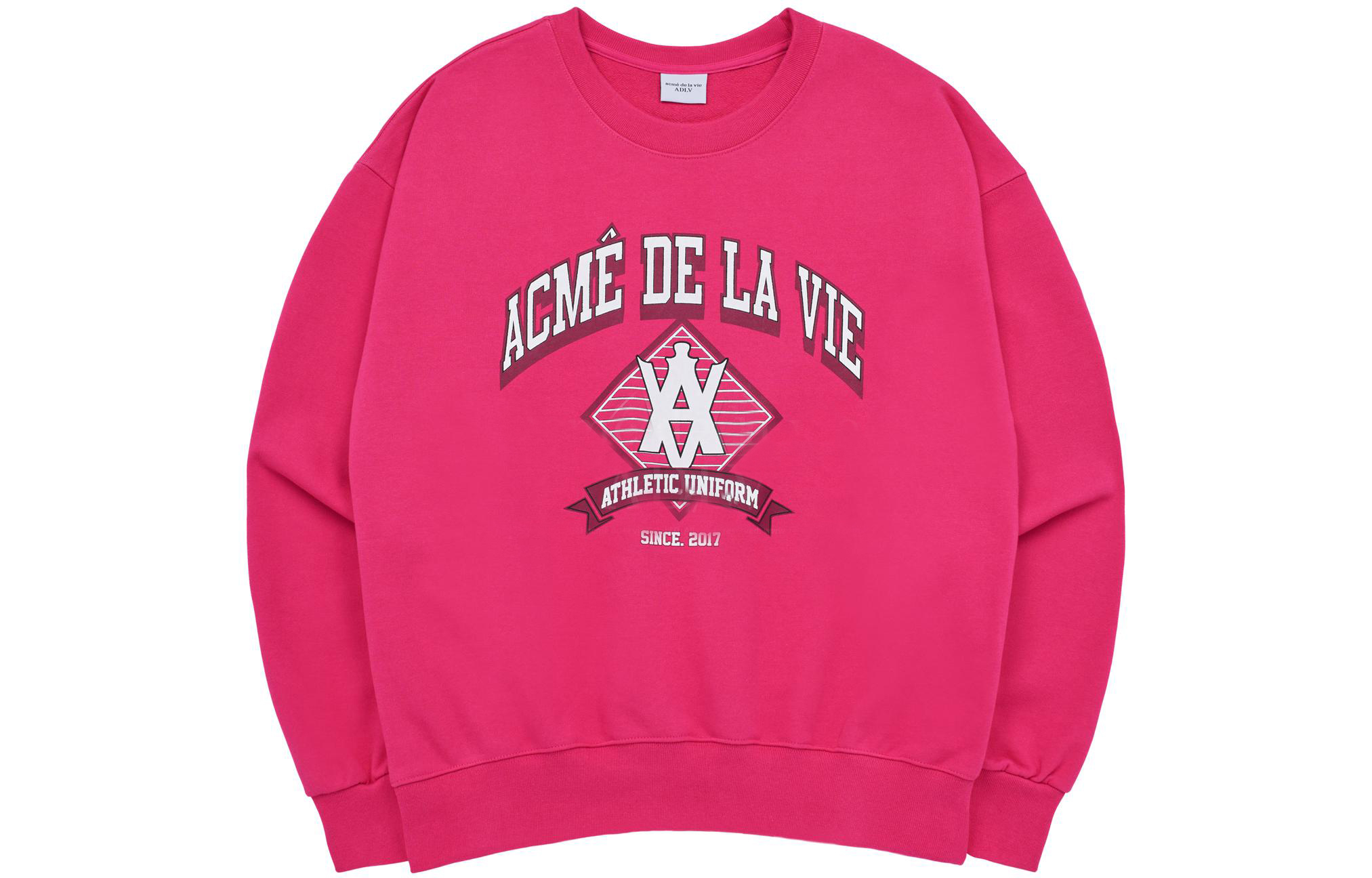 acmé de la vie ADLV Logo Pink Unisex Crewneck Long-Sleeve Sweatshirt ADLV-23SS-SWLADS-PNK