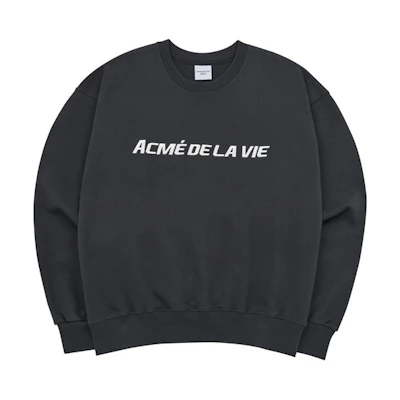 acmé de la vie ADLV Logo Print Black Crewneck Long Sleeve Sweatshirt Unisex ADLV-23SS-SWLSPT-CHC
