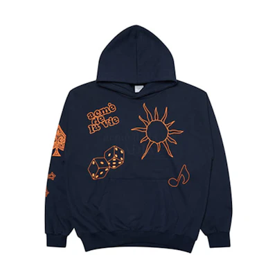 acmé de la vie ADLV Logo Print Hoodie Navy Blue Unisex ADLV-21FW-HDAOCR-NVY