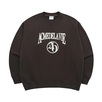 acmé de la vie ADLV Logo Print Loose Fit Brown Crewneck Sweatshirt Unisex ADLV-24SS-SWLAES-BRN