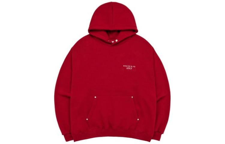 acmé de la vie ADLV Logo Print Oversized Hoodie Unisex Red ADLV-23FW-HDLBRW-RED