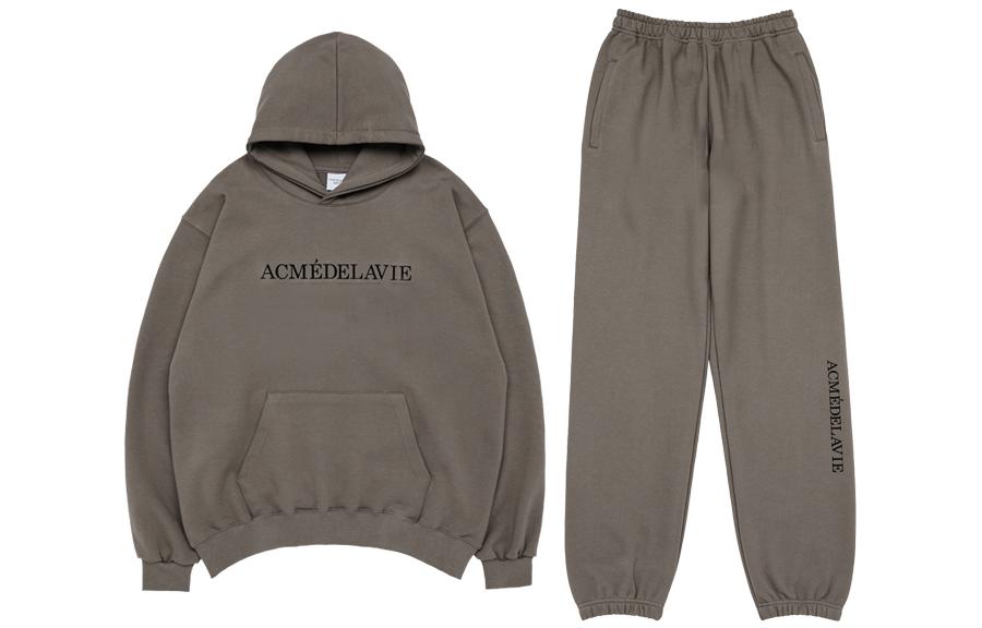 acmé de la vie ADLV Logo Sweatshirt and Joggers Set Unisex Brown ADLV-23SS-HDLESL-COA