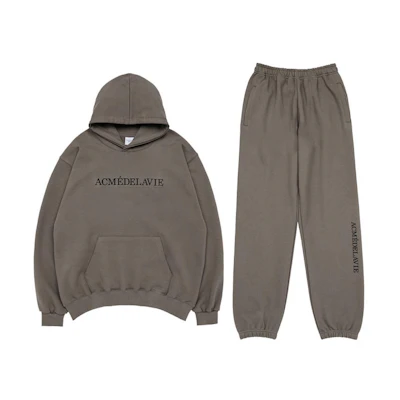acmé de la vie ADLV Logo Sweatshirt and Joggers Set Unisex Brown ADLV-23SS-HDLESL-COA