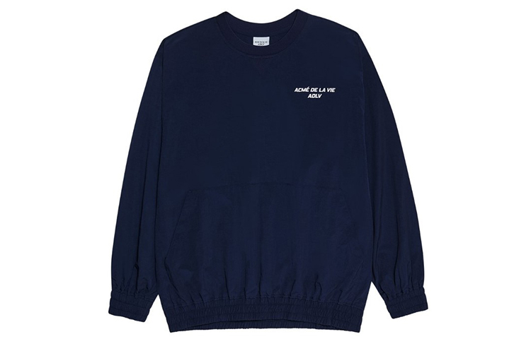 acmé de la vie ADLV Logo Unisex Blue Crewneck Sweatshirt Long Sleeve ADLV-20FW-OTWVSL-NVY