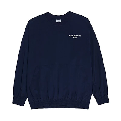 acmé de la vie ADLV Logo Unisex Blue Crewneck Sweatshirt Long Sleeve ADLV-20FW-OTWVSL-NVY