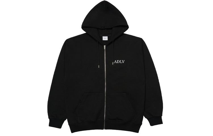 acmé de la vie/ADLV Logo Zipper Hoodie Jacket Unisex Black ADLV-21FW-ZULHFQ-BLK