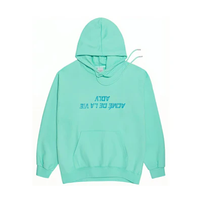 acmé de la vie ADLV Mint Green Inverted Logo Unisex Hoodie ADLV-20FW-HDLGUD-MNT