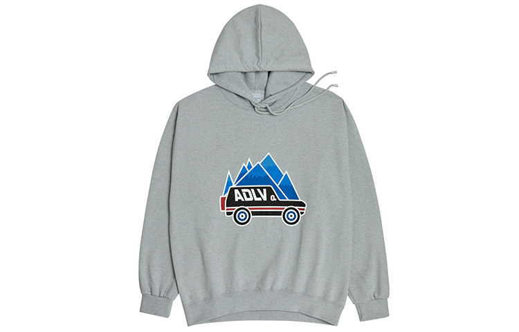 acmé de la vie/ADLV Mountain Range Hoodie Unisex Gray Long Sleeve Relaxed Fit ADLV-20FW-HDADMR-MEL