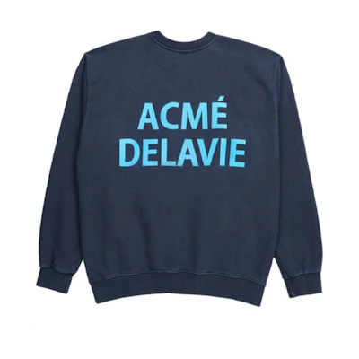 acmé de la vie/ADLV Navy Unisex Long Sleeve Logo Crewneck Sweatshirt ADLV-22SS-SWPGSL-NVY