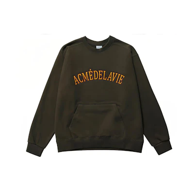 acmé de la vie/ADLV Oversized Brown Sweatshirt with Embroidered Logo Unisex ADLV-20FW-SWLGFP-KBR