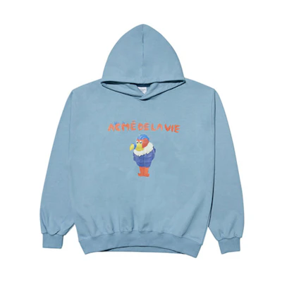 acmé de la vie ADLV Oversized Letter Print Hoodie Unisex Mist Blue ADLV-21FW-HDAPRT-IBL