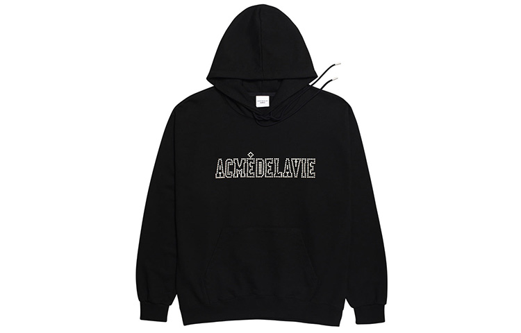 acmé de la vie ADLV Pearl Logo Hoodie Black Unisex Regular Fit ADLV-20FW-HDLGPO-BLK