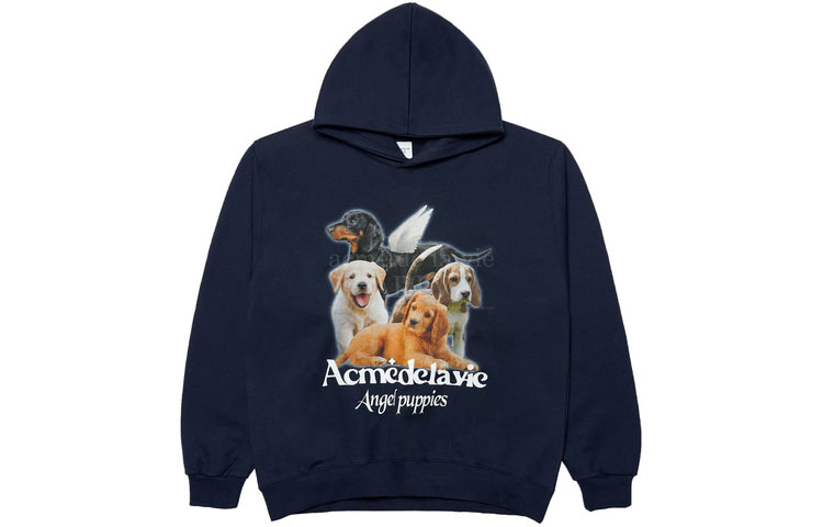 acmé de la vie ADLV Pet Angel Logo Hoodie Navy Unisex ADLV-21FW-PTDRWH-BLU