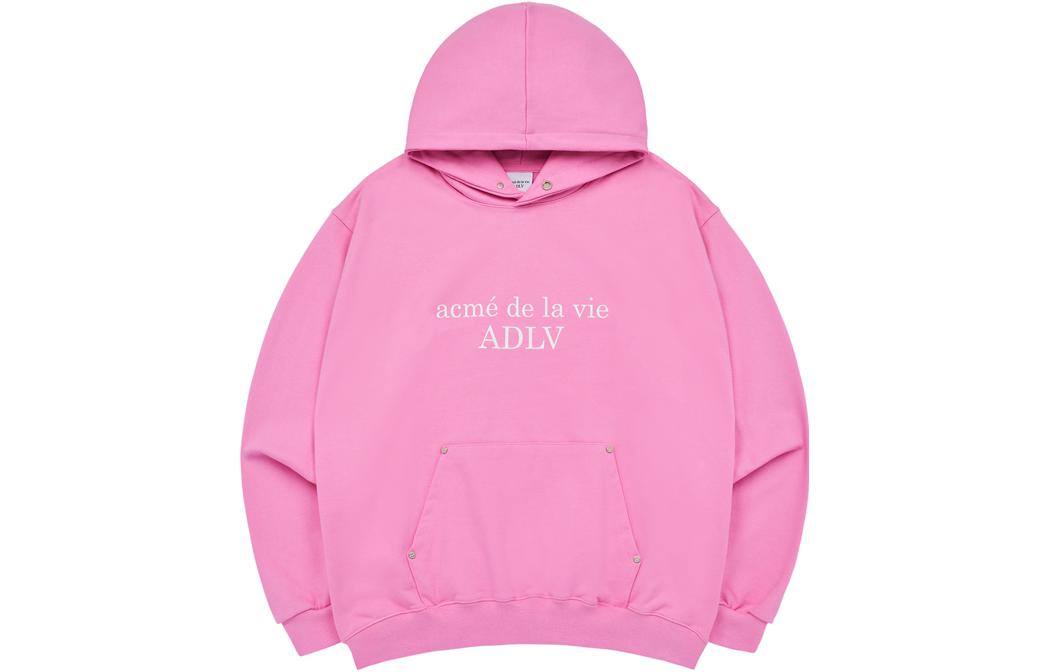 acmé de la vie ADLV Pink Casual Printed Hoodie Long Sleeve ADLV-23FW-HDLBRP-PNK