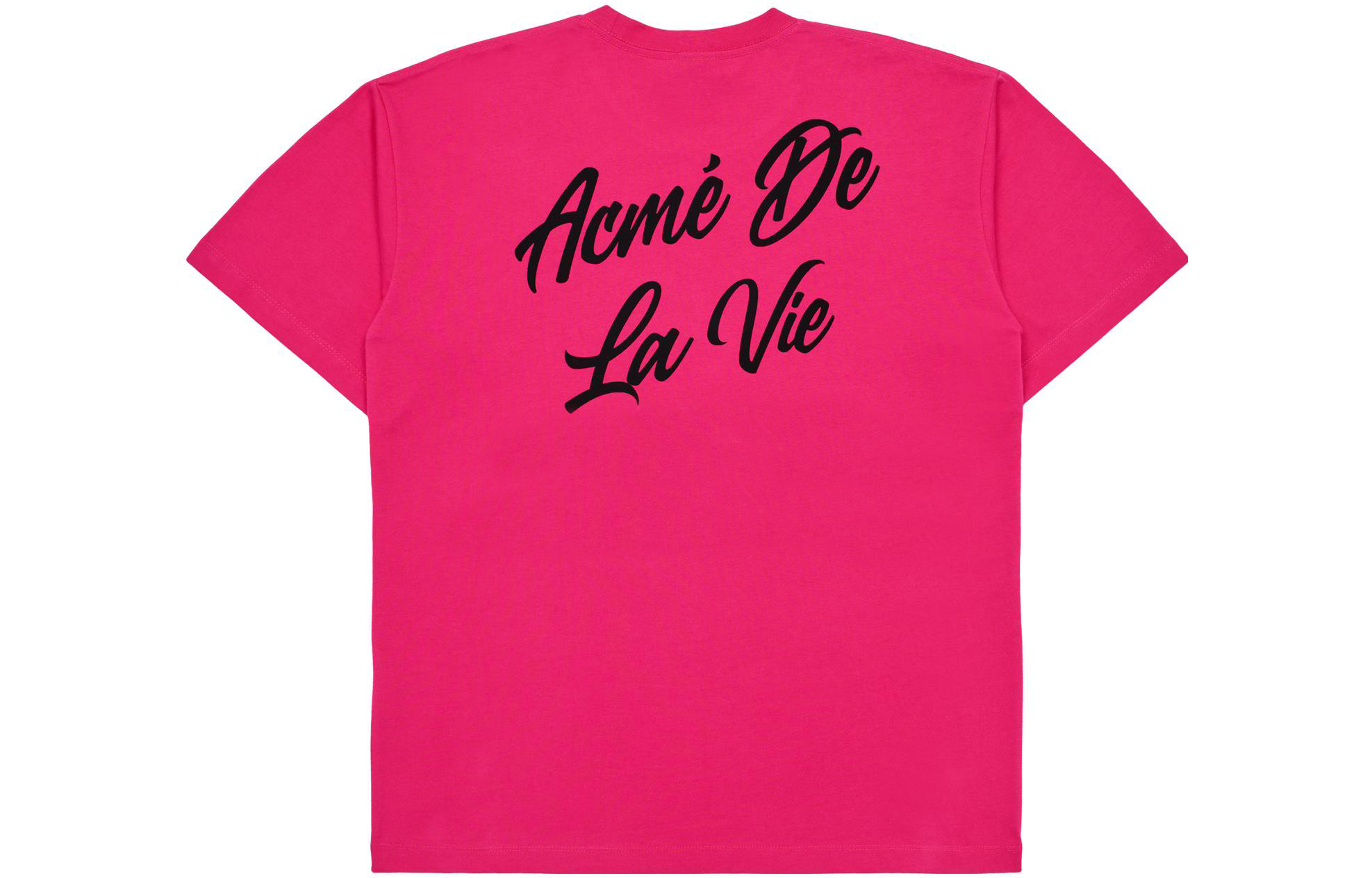 Acmé De La Vie ADLV Pink Short Sleeve T-Shirt with Solid Color Logo Print for Men ADLV-23SS-SSLSCB-PNK
