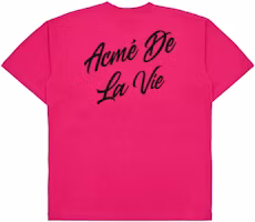 Acmé De La Vie ADLV Pink Short Sleeve T-Shirt with Solid Color Logo Print for Men ADLV-23SS-SSLSCB-PNK Acmé De La Vie ADLV Pink Short Sleeve T-Shirt with Solid Color Logo Print for Men ADLV-23SS-SSLSCB-PNK