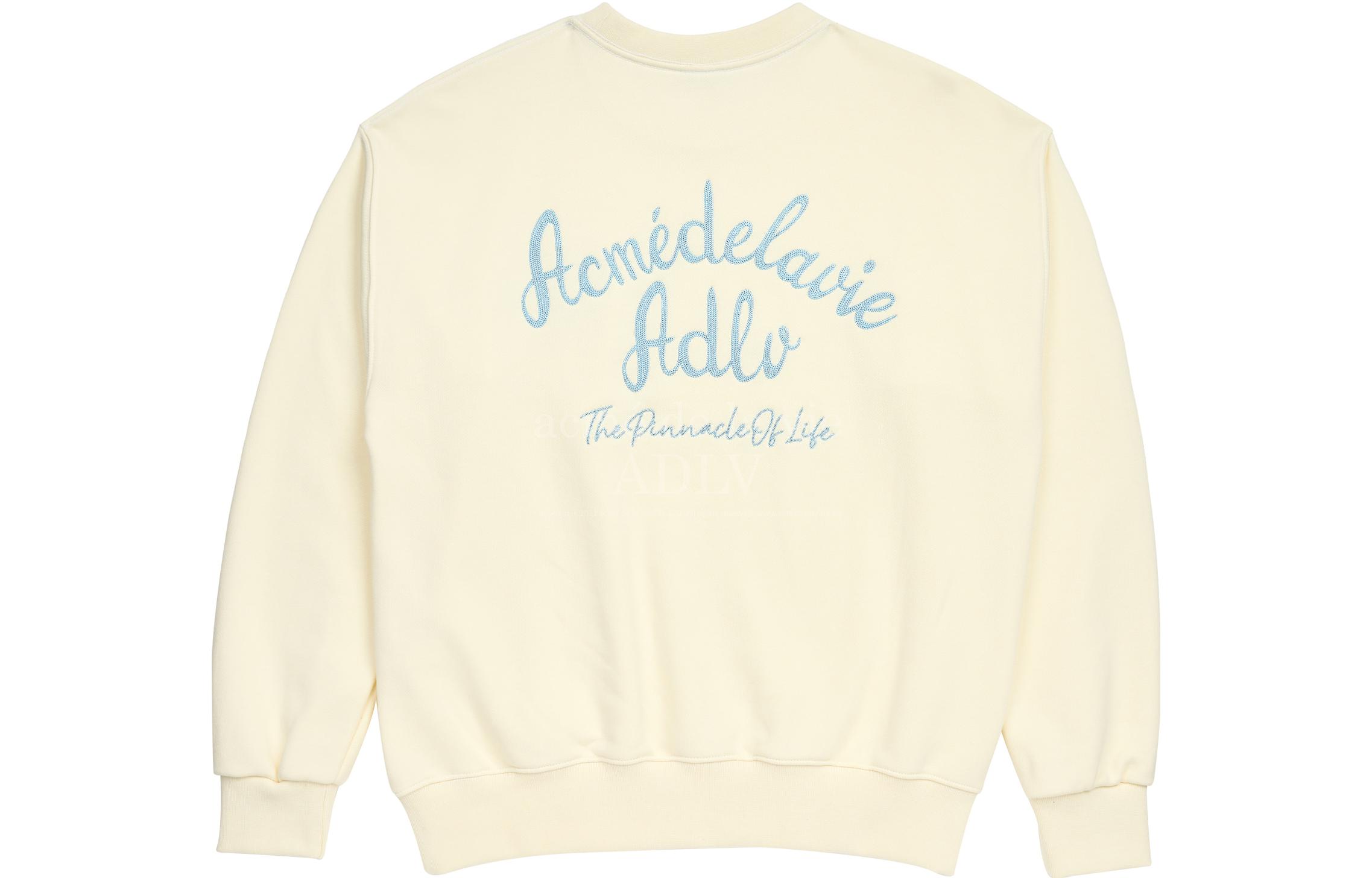 acmé de la vie ADLV Printed Logo Ivory White Unisex Long Sleeve Sweatshirt ADLV-22SS-SWLSCE-IVY