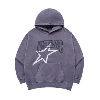 acmé de la vie ADLV Purple Letter Print Hoodie Unisex ADLV-24SS-HDLAEG-PPL