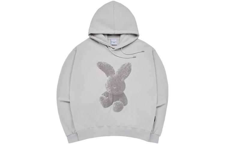 acmé de la vie ADLV Rabbit Print Drawstring Hoodie Unisex ADLV-23SS-HDBKZR-GRY