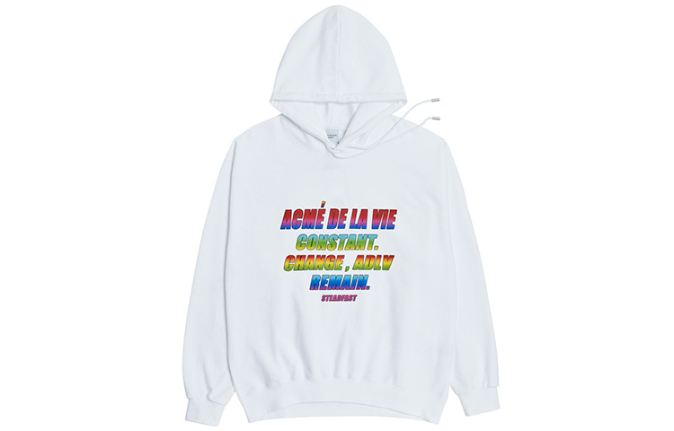 acmé de la vie/ADLV Rainbow Logo Hoodie Unisex White ADLV-20FW-HDLGRB-WHT