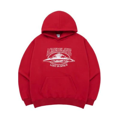 acmé de la vie ADLV Red Letter Print Hoodie Unisex Oversized Fit ADLV-23FW-HDALSP-RED