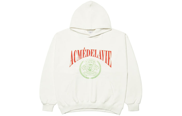 acmé de la vie ADLV Retro Laurel Logo Hoodie Unisex Off-White Back to School Edition ADLV-21FW-HDAVTL-OWH
