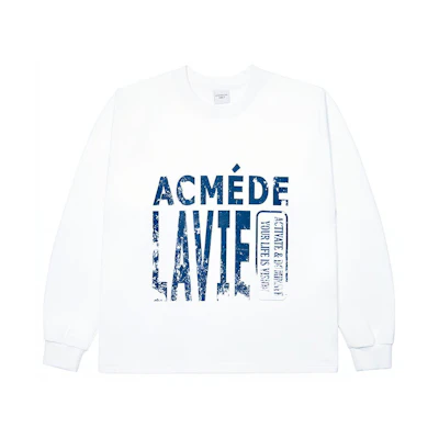 acmé de la vie ADLV Retro Logo Print Crewneck Sweatshirt Unisex White ADLV-21FW-SWLVTF-WHT