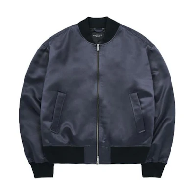 acmé de la vie ADLV Satin MA-1 Black Unisex Loose Fit Jacket ADLV-24SS-JKPKMA-BLK
