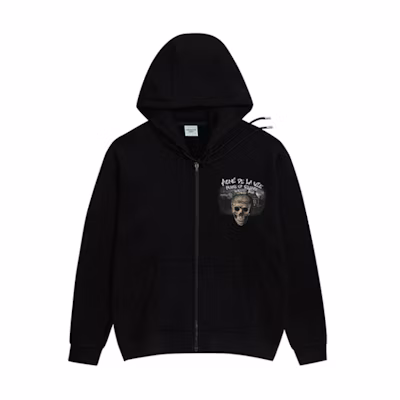 acmé de la vie/ADLV Skull Zip-Up Hoodie Unisex Black ADLV-19FW-ZPHRHS-BLK