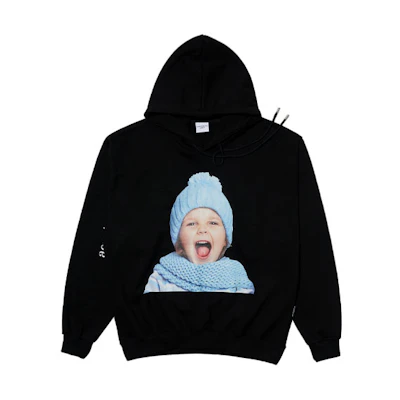 acmé de la vie ADLV Sky Blue Beanie Girl Hoodie Black Unisex ADLV-21FW-HDWHBF-SBG