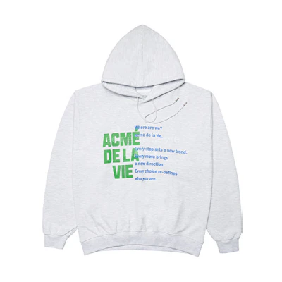 acmé de la vie ADLV Slogan Logo Oversized Hoodie Unisex Light Grey ADLV-21FW-HDLWAY-MEL